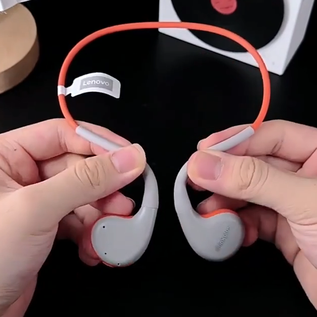 Наушники с костной проводимостью Lenovo Thinkplus X7 Bluetooth, спортивная гарнитура для бега, открытое ухо, встроенный микрофон, Gray + Подарок Кабель быстрой зарядки - изображение 4