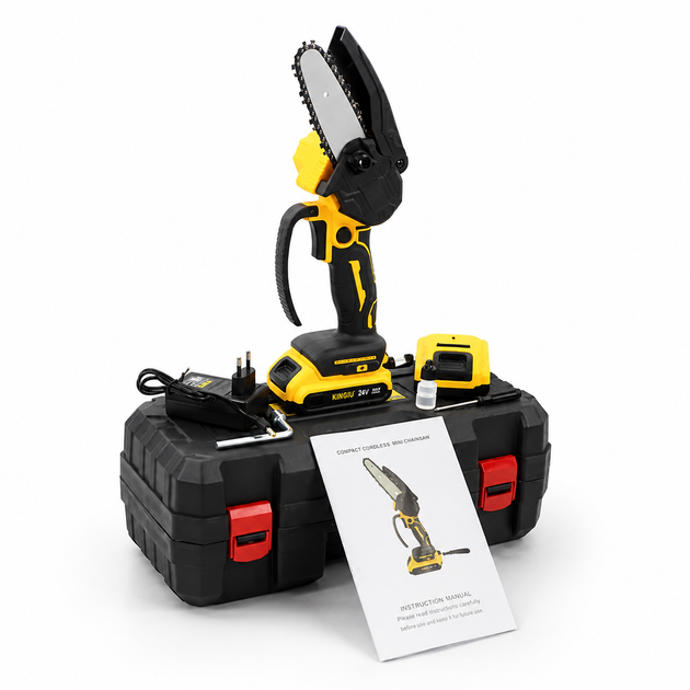Акумуляторна мініпила Jumpex 26X-50 8 дюймів 21 В з двома акумуляторами шина 240 мм електропила з автоматичним змащуванням ланцюга для обрізання гілок кущів дерев садових робіт заготівлі дров кейс зарядний пристрій - Фото 7 Акумуляторна мініпила Jumpex 26X-50 8 дюймів 21 В з двома акумуляторами шина 240 мм електропила з автоматичним змащуванням ланцюга для обрізання гілок кущів дерев садових робіт заготівлі дров кейс зарядний пристрій - изображение 7