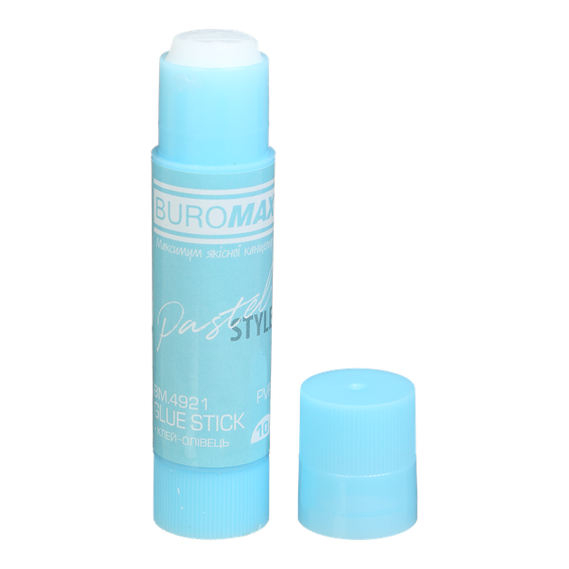 Клей-олівець Buromax Pastel 10г PVP Блакитний (BM.4921) - Фото 2 Клей-олівець Buromax Pastel 10г PVP Блакитний (BM.4921) - изображение 2