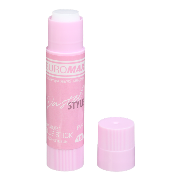 Клей-олівець Buromax Pastel 10г PVP Рожевий (BM.4921) - Фото 2 Клей-олівець Buromax Pastel 10г PVP Рожевий (BM.4921) - изображение 2