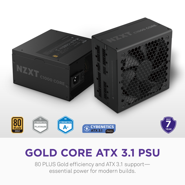 Блок питания NZXT C Series ATX 3.1 1000 W 80 Plus Gold Core Full-modular Power Supply, EU (PA-0G3BB-EU) - Фото 2 Блок питания NZXT C Series ATX 3.1 1000 W 80 Plus Gold Core Full-modular Power Supply, EU (PA-0G3BB-EU) - изображение 2