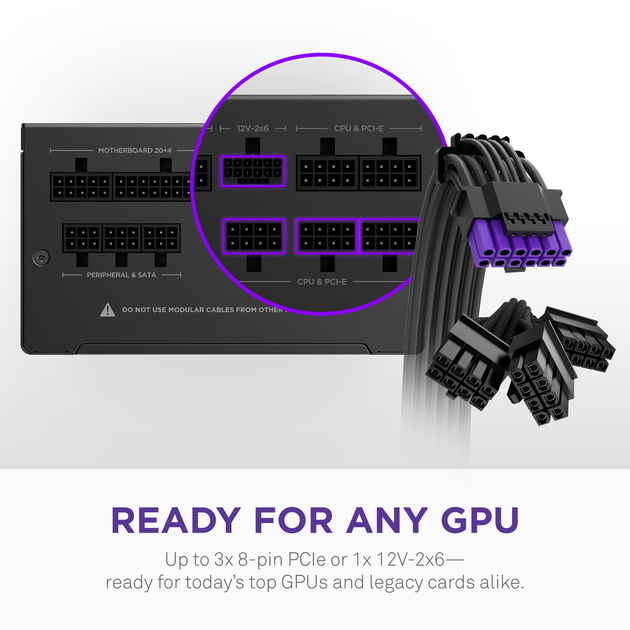 Блок питания NZXT C Series ATX 3.1 1000 W 80 Plus Gold Core Full-modular Power Supply, EU (PA-0G3BB-EU) - Фото 4 Блок питания NZXT C Series ATX 3.1 1000 W 80 Plus Gold Core Full-modular Power Supply, EU (PA-0G3BB-EU) - изображение 4