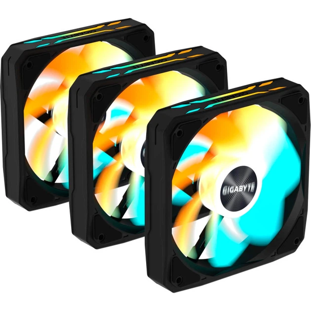 Комплект корпусных вентиляторов Gigabyte EZ Chain RVS Fan 120 PWM 3 шт. 120 мм 2200 об/мин Black (GP-GBT EZRVSFAN1203) - изображение 4