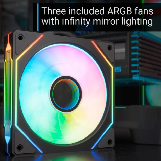Корпус для ПК AeroCool P300C-G-BK-v1 Mini-Tower без БЖ MicroATX/Mini-ITX ARGB Black (ACCS-PN02033.11) - зображення 7