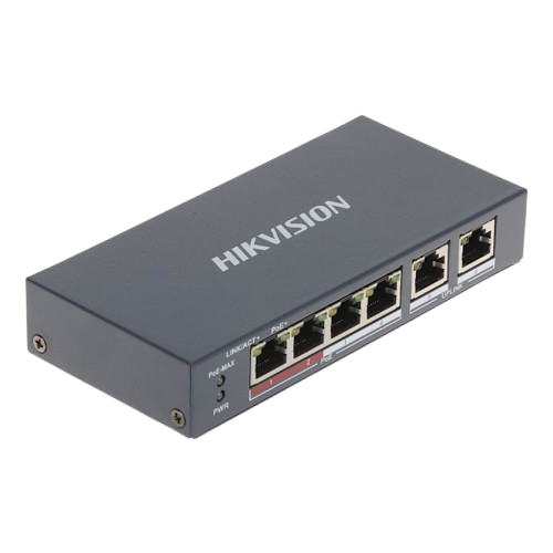 Коммутатор Hikvision DS-3E0106P-E/M(B) неуправляемый настольный 6 портов 3-50 Вт PoE - изображение 3