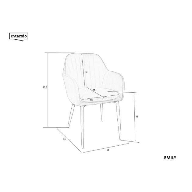 Стул кухонный кресло с мягкой спинкой металл/Ткань EMILY Intarsio Черный каркас / Светло-серый ткань - Фото 5 Стул кухонный кресло с мягкой спинкой металл/Ткань EMILY Intarsio Черный каркас / Светло-серый ткань - изображение 5
