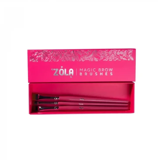 Набор кистей для бровей и ресниц профессиональный Zola Magic Brow Brushes, малиновый - Фото 2 Набор кистей для бровей и ресниц профессиональный Zola Magic Brow Brushes, малиновый - изображение 2