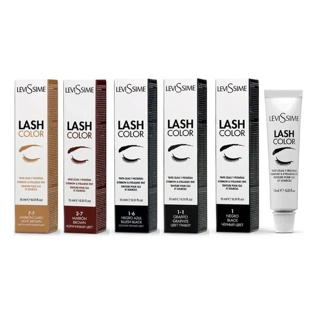 Краска для бровей и ресниц LeviSsime Lash Color No1 Black/Черная 15мл - Фото 2 Краска для бровей и ресниц LeviSsime Lash Color No1 Black/Черная 15мл - изображение 2