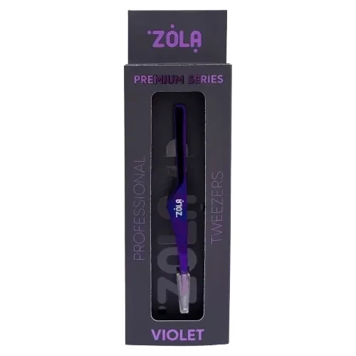 Пинцет профессиональный для бровей Zola Premium Series фиолетовый - изображение 2