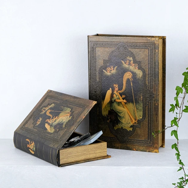 Скринька книга набір з 2-х Ангел з арфою Гранд Презент 33-KSH-XZ-L0479 - Фото 1 Скринька книга набір з 2-х Ангел з арфою Гранд Презент 33-KSH-XZ-L0479 - изображение 1