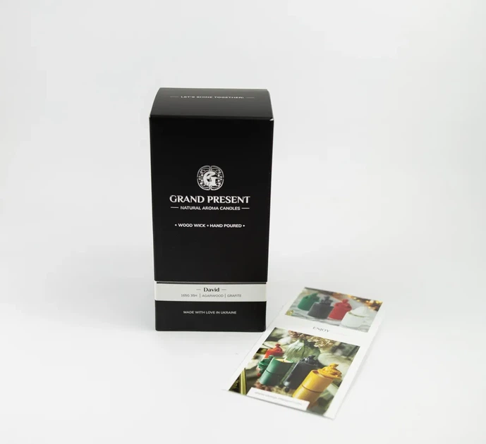 Аромасвічка DAVID AGARWOOD WHITE 100% WOOD WAX 165g 35h Гранд Презент NAC 1005W - изображение 6