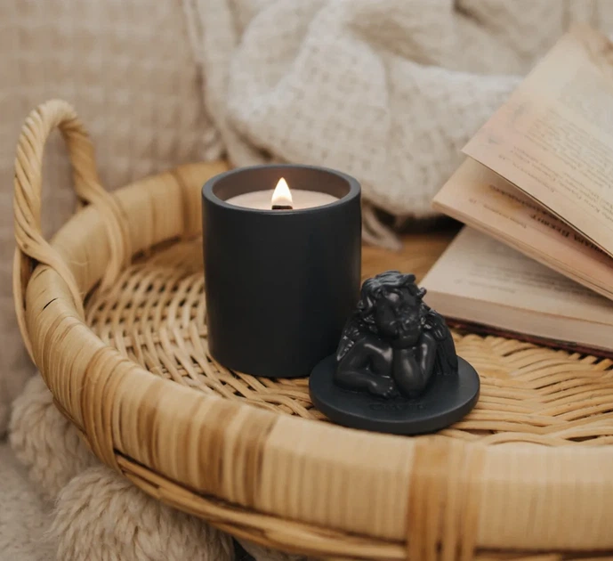 Аромасвічка CUPID SANTAL GRAFITE 100% WOOD WAX 165g 35h Гранд Презент NAC 1034GF - зображення 6