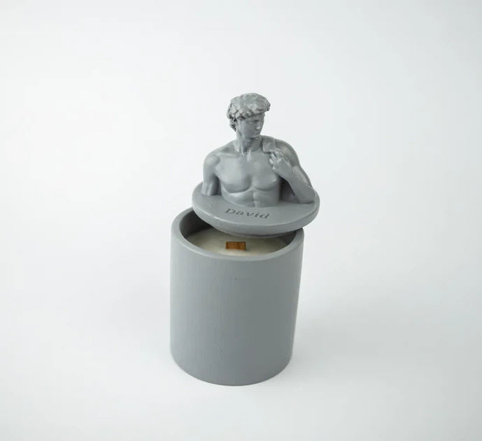 Аромасвічка DAVID AGARWOOD GRAY 100% WOOD WAX 165g 35h Гранд Презент NAC 1007GY - зображення 3