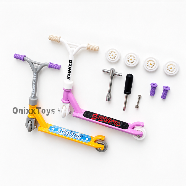 Игровой набор Finger Scooter — металлические самокаты 2 шт, сменные колёса и инструменты (Pjy3) - Фото 2 Игровой набор Finger Scooter — металлические самокаты 2 шт, сменные колёса и инструменты (Pjy3) - изображение 2