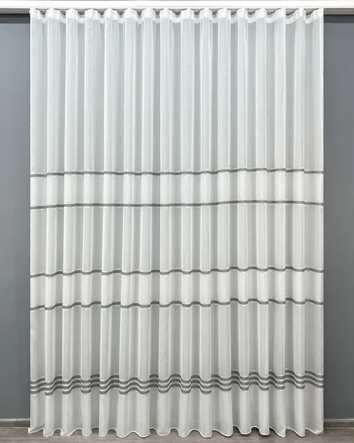 Тюль VR-Textil 2081т Мережка Льон Молочний з сірим 400х270 см (42-1294) - Фото 2 Тюль VR-Textil 2081т Мережка Льон Молочний з сірим 400х270 см (42-1294) - зображення 2