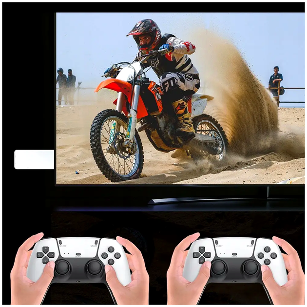 Игровая консоль 64GB 4K портативная 2 джойстика 20000 игр белый LS-849 - изображение 2