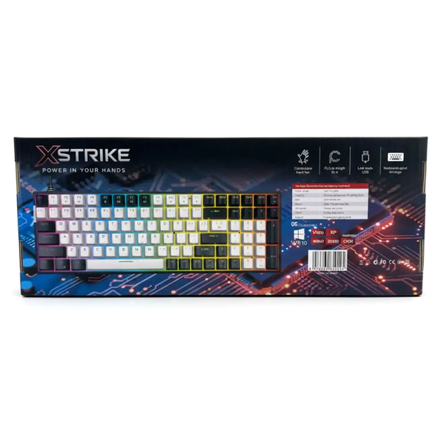 Ігрова клавіатура механічна з RGB-підсвіткою для ПК 100 клавіш чорний XSTRIKE LS-2667 - зображення 8