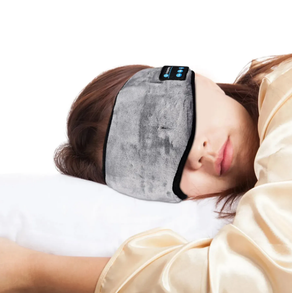 Маска для сна с наушниками Bluetooth MUSIC GOGGLES Повязка на глаза с гарнитурой, серая (2052457) - изображение 4