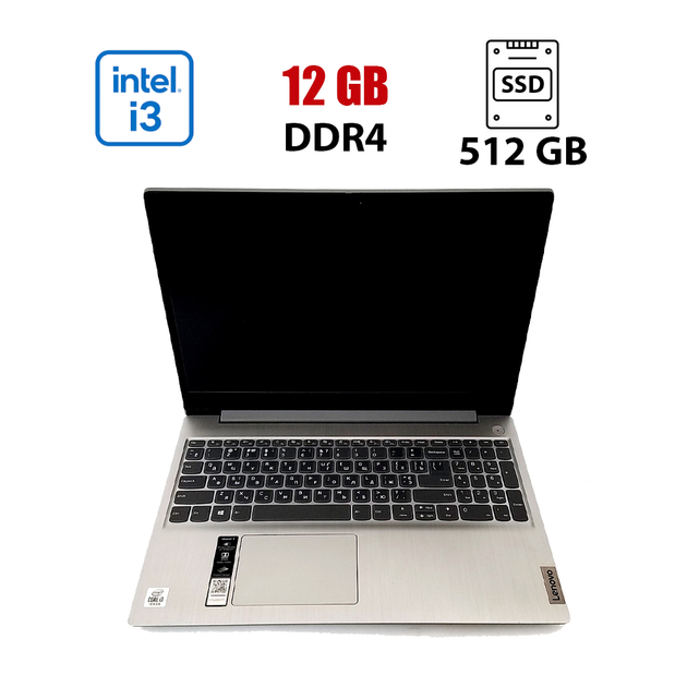 Ноутбук Lenovo IdeaPad 3 15IIL05 / 15.6" (1920x1080) IPS / Intel Core i3-1005G1 (2 (4) ядра по 1.2 - 3.4 GHz) / 12 GB DDR4 / 512 GB SSD / Intel UHD Graphics for 10th Gen / WebCam / Win 10 Lic б/в - Фото 1 Ноутбук Lenovo IdeaPad 3 15IIL05 / 15.6" (1920x1080) IPS / Intel Core i3-1005G1 (2 (4) ядра по 1.2 - 3.4 GHz) / 12 GB DDR4 / 512 GB SSD / Intel UHD Graphics for 10th Gen / WebCam / Win 10 Lic б/в - зображення 1