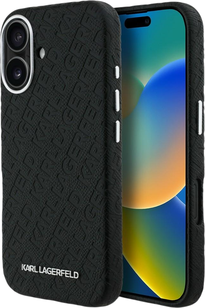 Etui plecki Karl Lagerfeld FW Stamped Karl MagSafe do Apple iPhone 16 Black (KLHMP16SPGKLFOFK) - Zdjęcie 1 Etui plecki Karl Lagerfeld FW Stamped Karl MagSafe do Apple iPhone 16 Black (KLHMP16SPGKLFOFK) - obraz 1