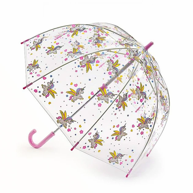 Зонт-трость детский механический Fulton Funbrella-4 C605-039090 Bella The Unicorn Единороги прозрачная - Фото 1 Зонт-трость детский механический Fulton Funbrella-4 C605-039090 Bella The Unicorn Единороги прозрачная - изображение 1