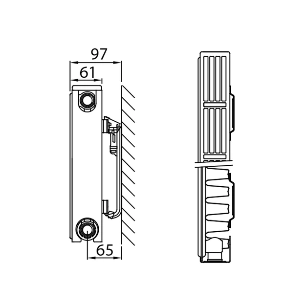 Стальной радиатор Stelrad Compact 900x800 тип 11, боковое подключение, белый (C11-90-080) - изображение 2