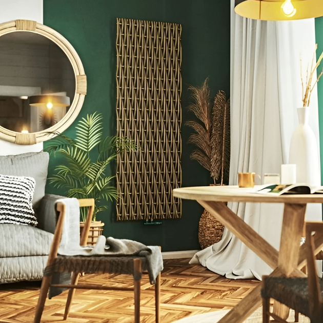 Дизайнерский радиатор Terma Willow 1900x518 вертикальный, золото - изображение 2
