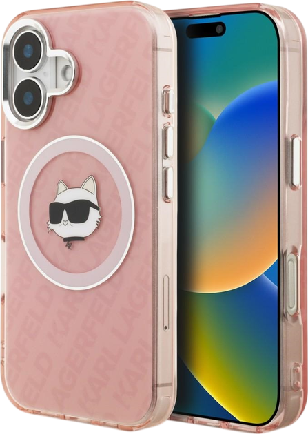Etui plecki Karl Lagerfeld IML Choupette Head Logo MagSafe do Apple iPhone 16 Pink (KLHMP16SHMKBCHP) - Zdjęcie 1 Etui plecki Karl Lagerfeld IML Choupette Head Logo MagSafe do Apple iPhone 16 Pink (KLHMP16SHMKBCHP) - obraz 1