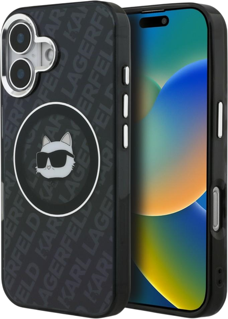 Etui plecki Karl Lagerfeld IML Choupette Head Logo MagSafe do Apple iPhone 16 Black (KLHMP16SHMKBCHK) - Zdjęcie 1 Etui plecki Karl Lagerfeld IML Choupette Head Logo MagSafe do Apple iPhone 16 Black (KLHMP16SHMKBCHK) - obraz 1