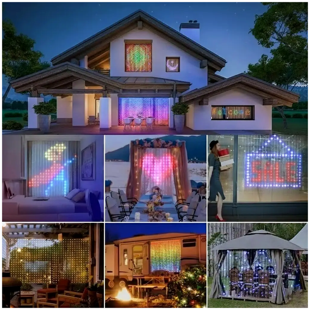 Светодиодная гирлянда штора 3х2м 400 LED для дома USB RGB LS-2788 - изображение 7