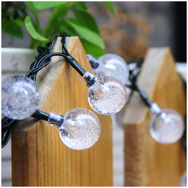 Гирлянда светодиодная 20м 100 LED для улицы с солнечной панелью холодный белый LS-1251 - изображение 5