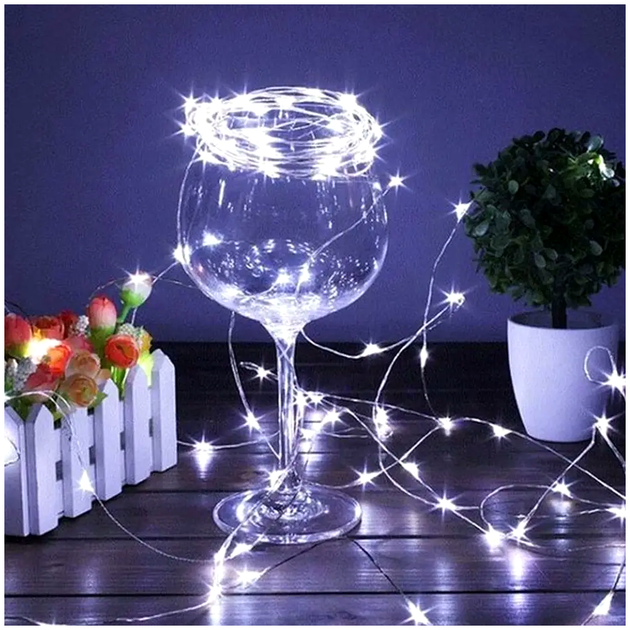 Гирлянда светодиодная 20м 200 LED USB для елки с пультом 8 режимов холодный белый LS-1244 - изображение 4