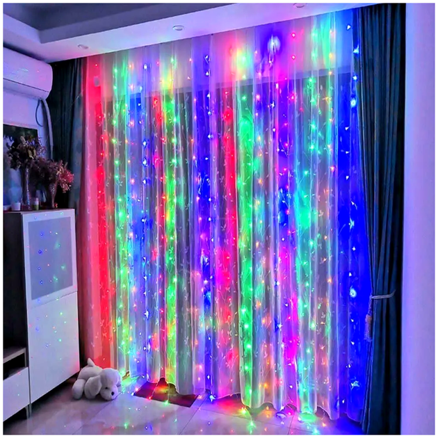 Гирлянда штора 2х2 м 240LED RGB для дома и улицы LS-599 - изображение 8
