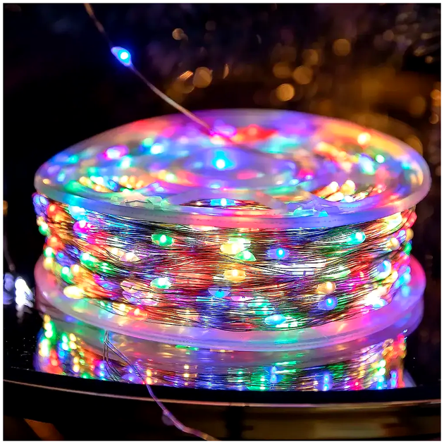 Сетевая гирлянда 100 м 400 LED с пультом для украшения помещений разноцветная LS-2257 - изображение 7