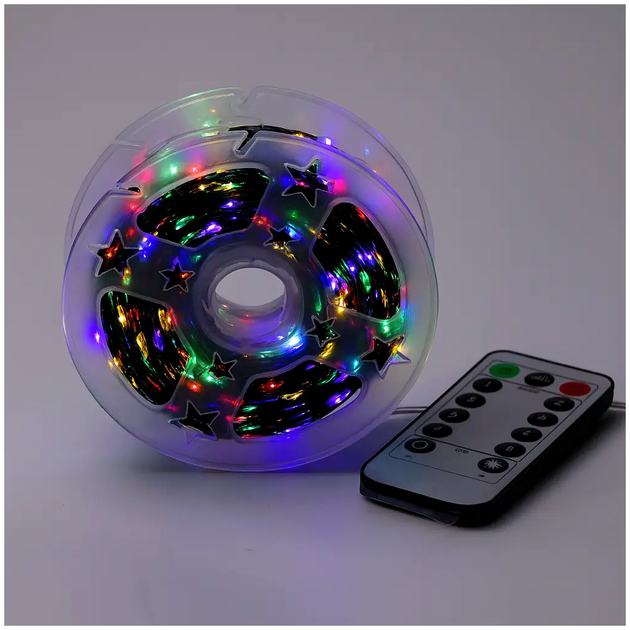 Гирлянда USB 200м 2000LED с пультом для дома зеленый провод LS-2569 - изображение 5