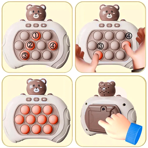 Игрушка антистресс Pop it PRO Bear с звуковыми эффектами для детей и взрослых 12.1 х 6 х 12.8 см коричневый LS-591 - изображение 5