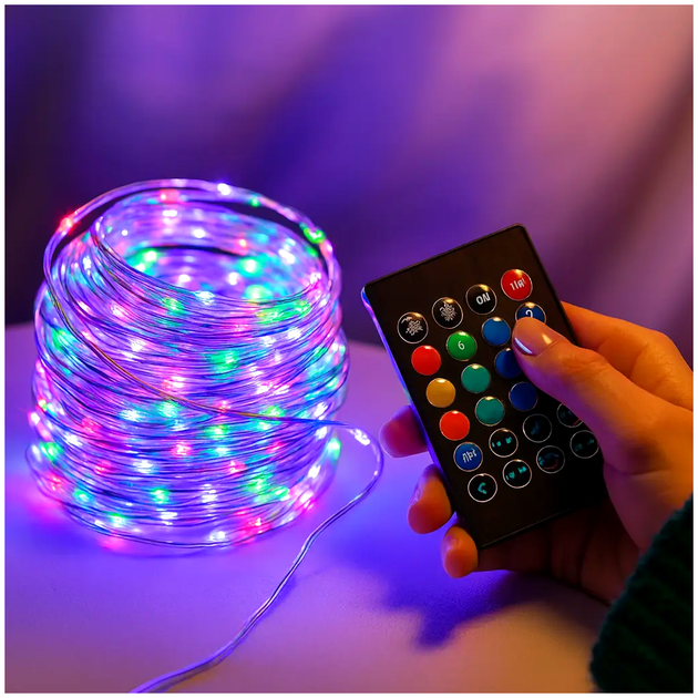 Умная светодиодная гирлянда 10м с Bluetooth для декора дома RGB LS-2304 - изображение 2