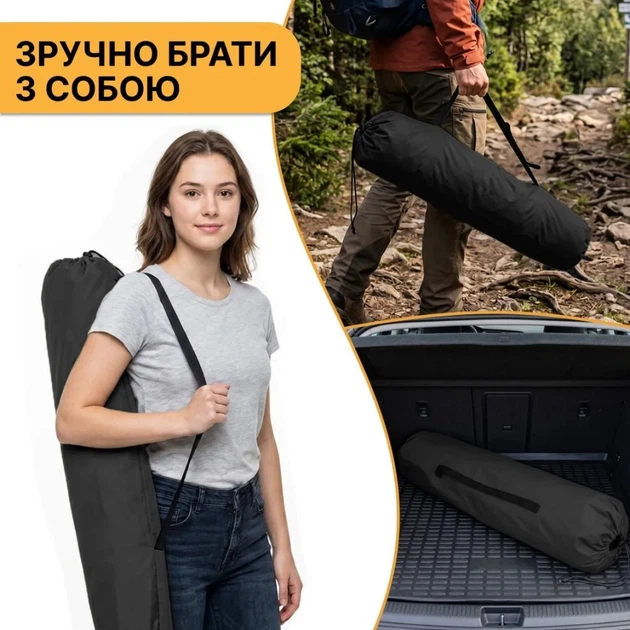 Армійська похідна розкладачка LEOBRO до 120 кг Чорна (LB-MC-A1-BLK) (LEO_LB-MC-A1-BLK) - изображение 10