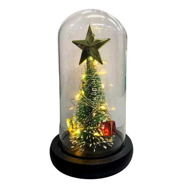 Світна різдвяна ялинка в колбі 23 5 см з LED-підсвіткою для дому USB LS-372 - зображення 6