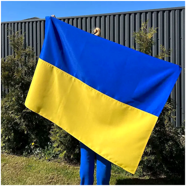 Флаг Украины габардин 135х90 см для улицы и помещений желто-синий LS-1966 - изображение 4