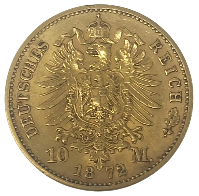 Колекційна золота монета "10 марок - Wilhelm I" 3,982 г 1872-1873 роки - изображение 2