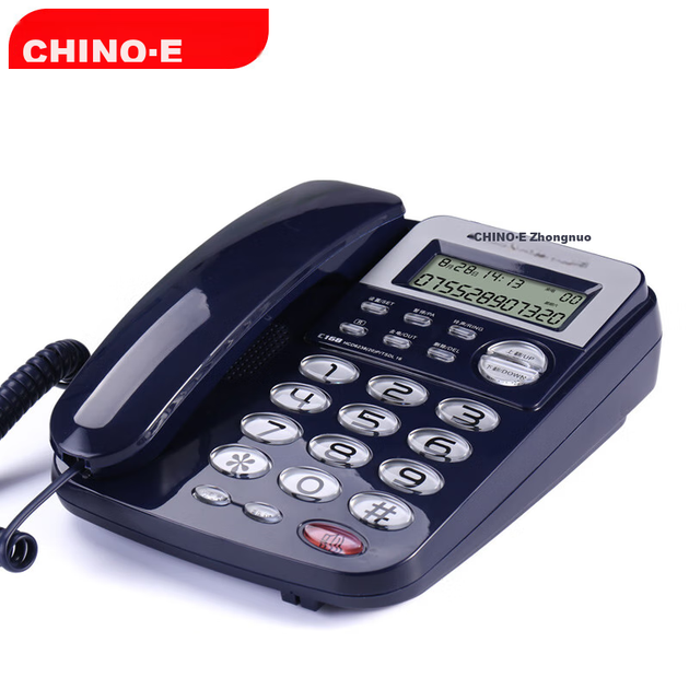 Телефон стационарный CHINO-E C168 для офиса и дома, синий - Фото 4 Телефон стационарный CHINO-E C168 для офиса и дома, синий - изображение 4