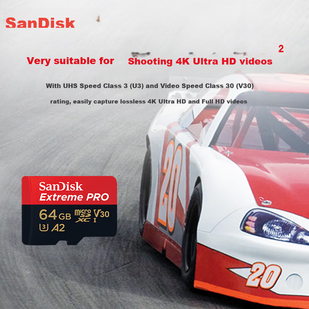 Карта памяти SANDISK Extreme Pro microSDXC 64GB UHS-I U3 V30 (SDSQXCY-064G-ZN6MA) - изображение 4