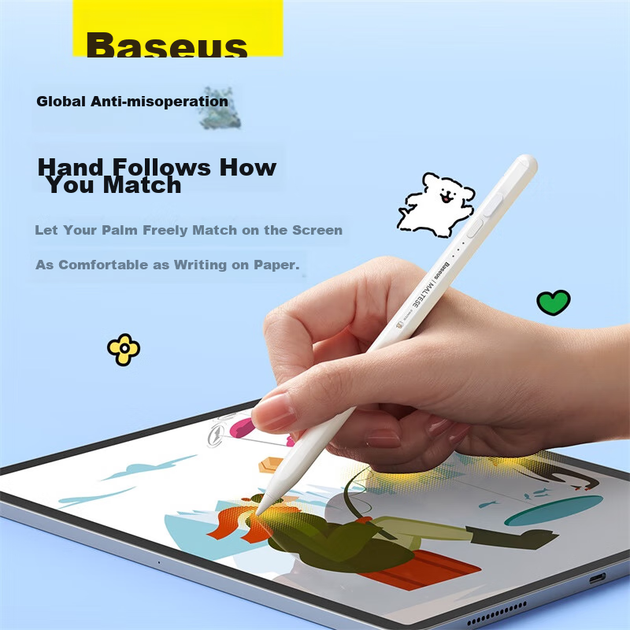 Емкостной стилус BASEUS для iPad и Apple Pencil [Line Dog] Совместим с планшетами 2026 Pro/Air8/Mini/iPad11 с сенсорным экраном и Apple Pencil. - изображение 6