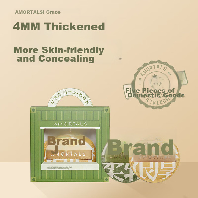 Спонж для макияжа AMORTALS Powder Puff Cotton Candy, двойного назначения: для сухого и влажного нанесения, устойчив к накоплению пудры, упаковка из 5 штук, новогодний подарок. - изображение 5