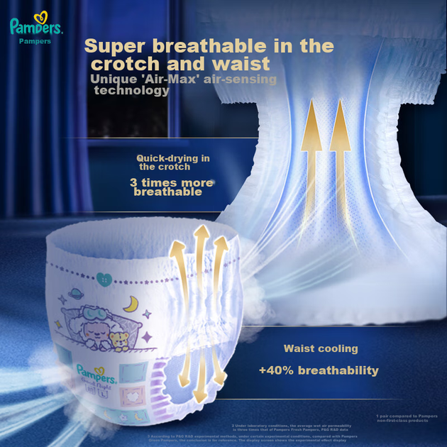 Pampers, Підгузки-трусики для сну Whole-Body Champion Sleep Pull-Up для немовлят, Ультратонкі дихаючі трусики для сну на всю ніч, XL26 - изображение 4
