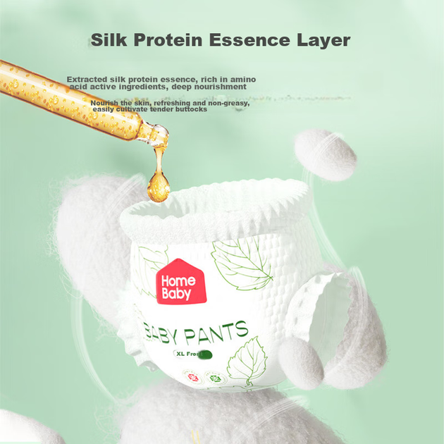 Подгузники-трусики Homebaby Silk Protein Pull-Up 4XL, 52 шт, ультратонкие дышащие - изображение 8