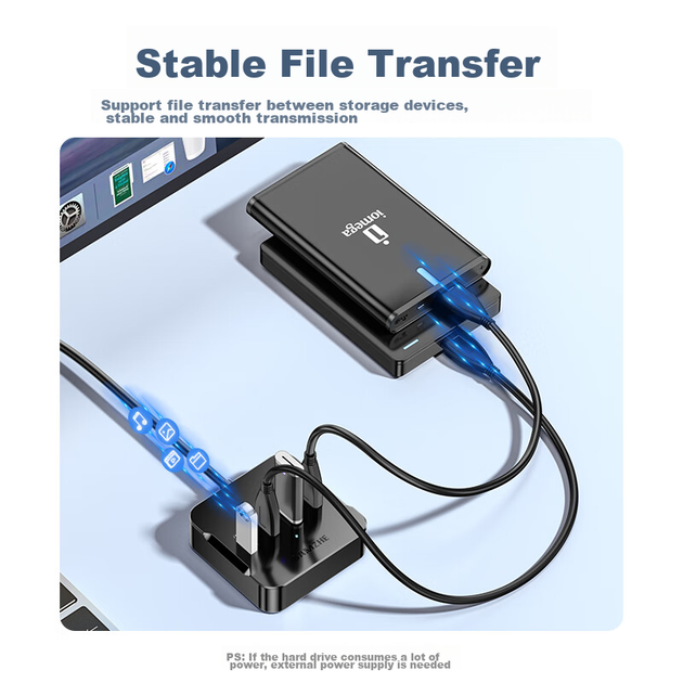 USB-концентратор SAMZHE 3.0, высокоскоростная 4-портовая док-станция расширения, удлинительный кабель-конвертер для ноутбука с разъемом питания, 1,5 метра, черный, HUB02 - изображение 7