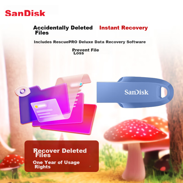 Флешка SanDisk CZ550 64ГБ USB3.2 с шифрованием, фиолетовая - изображение 6