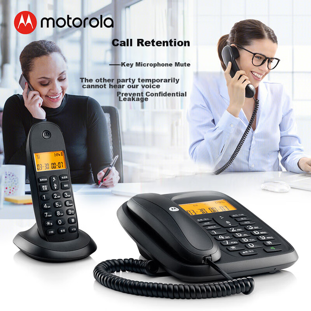 Цифровой беспроводной телефон Motorola, беспроводная стационарная телефонная линия, трубка «родитель-ребенок» (одностороннее соединение), для офиса и дома, китайский дисплей, бесплатный установочный комплект CL102C (белый). - изображение 11